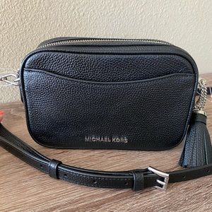Michael Kors Convertible Belt Bag Black Silver NWT